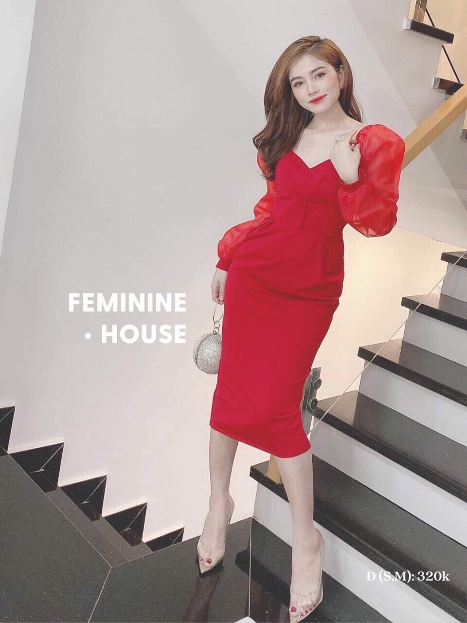 [HCM]ĐẦM BODY PHỐI TAY LƯỚI THỜI TRANG CAO CAP