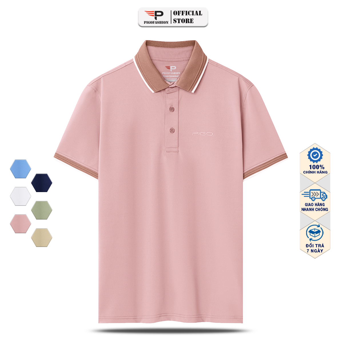 Áo thun cổ bẻ polo co giãn 4 chiều cao cấp pigofashion ppl36