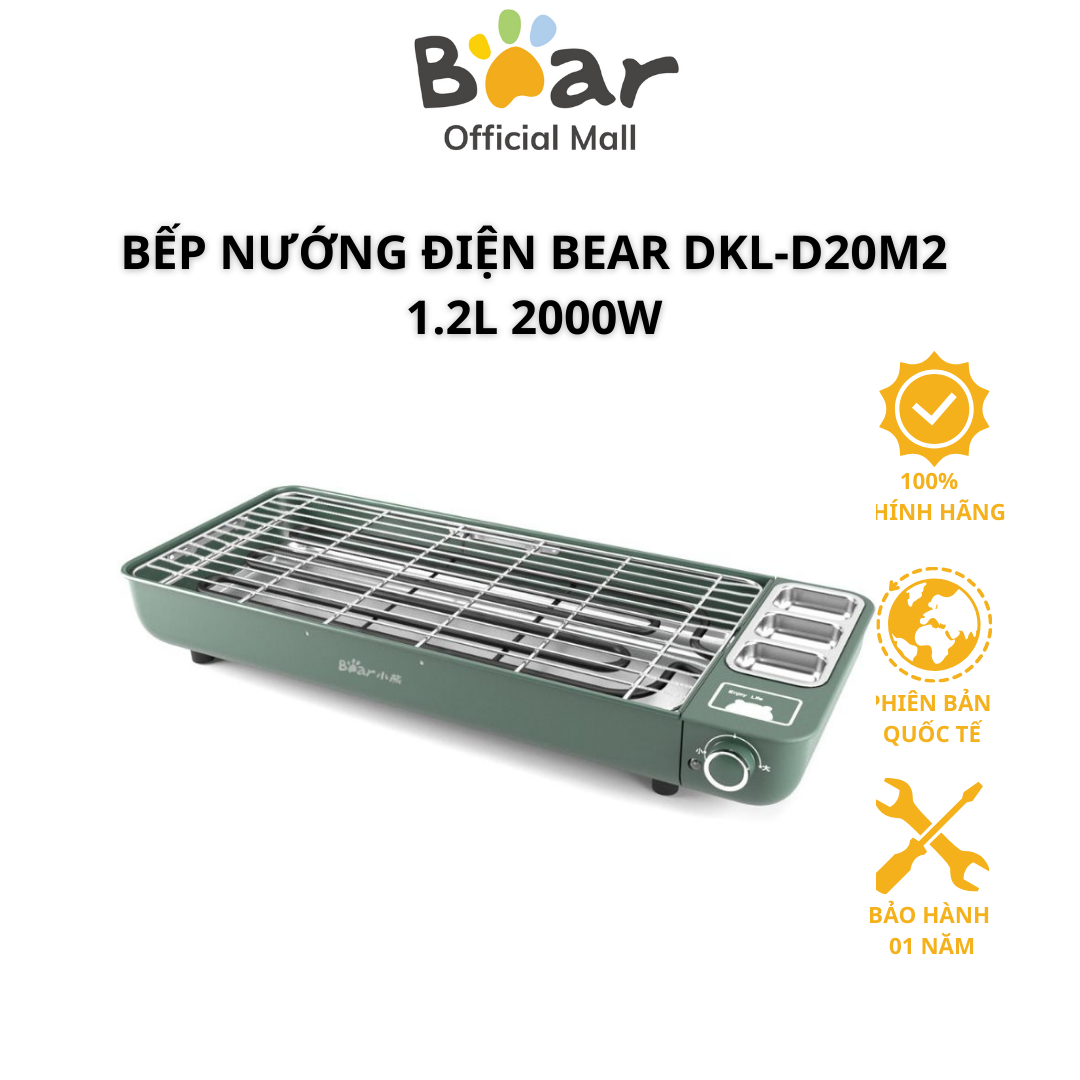 Bếp nướng điện bear dkl-d20m2 1.2l 2000w