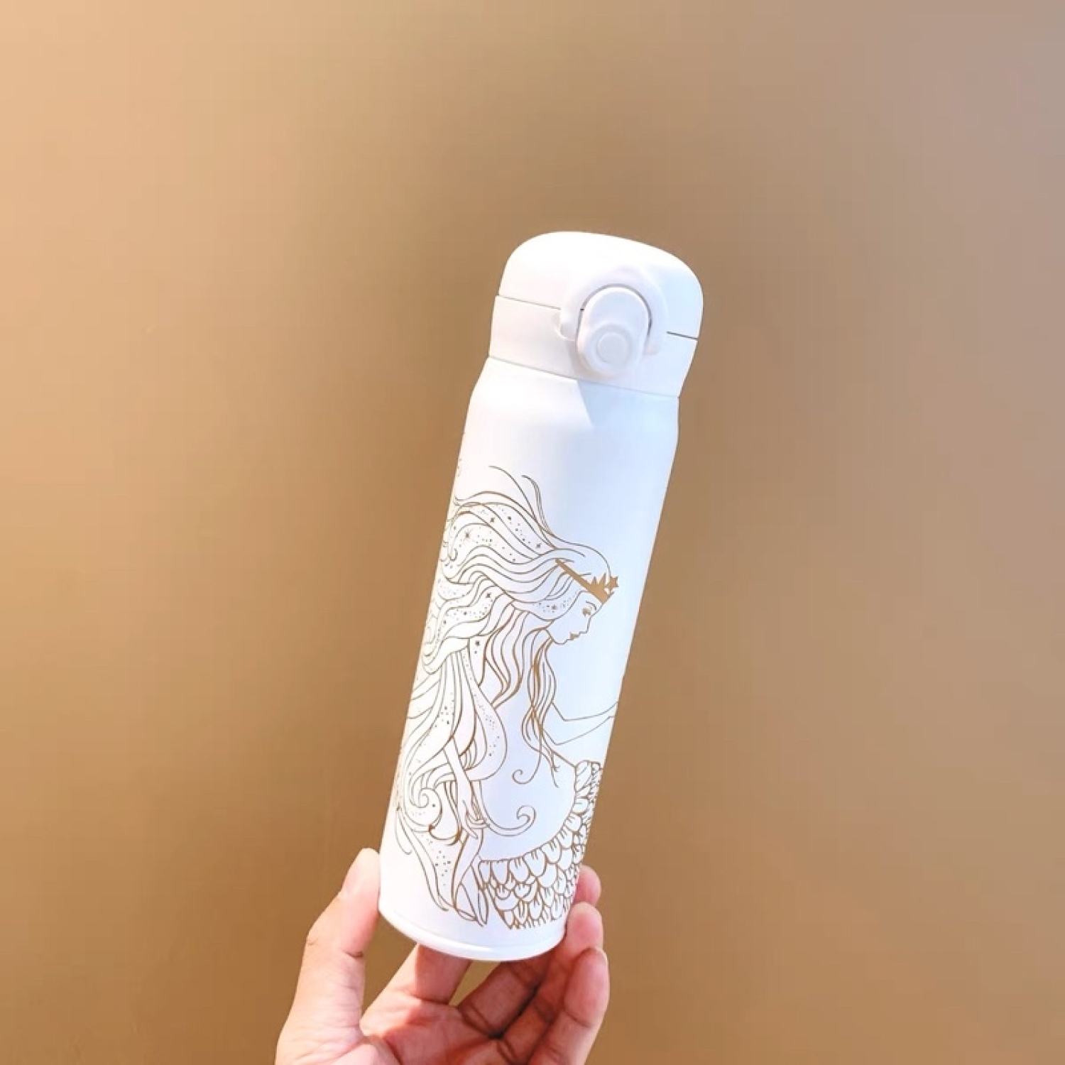 Bình giữ nhiệt Starbucks X Thermos Tiên cá màu trắng Dung tích 500ml