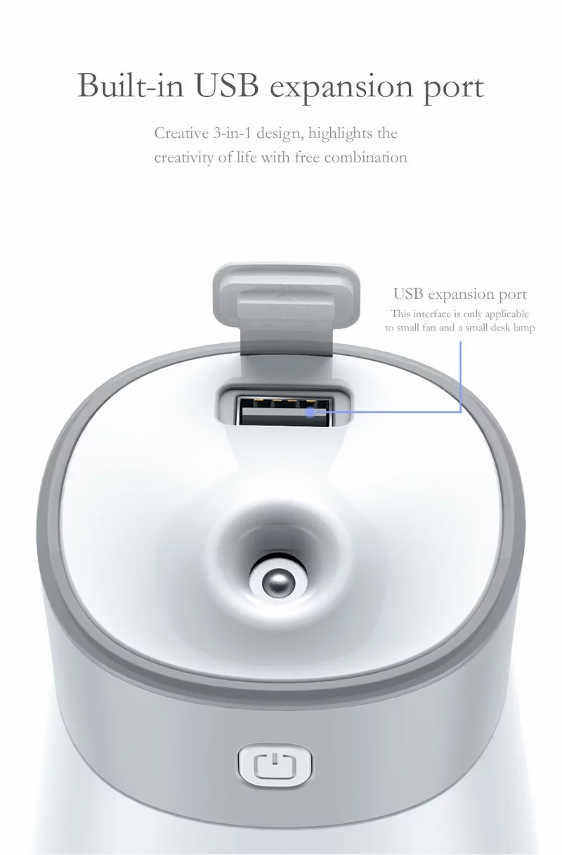 Máy Phun Sương Baseus Slim Waist Humidifier (380ml LED RGB  , USB 5V, Ultrasonic Air Diffuser/ Humidifier Atomizer)
