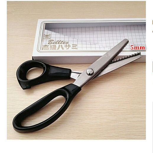 Kéo cắt vải răng cưa - răng bầu - màu cán ngẫu nhiên