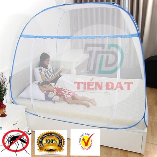 Màn chụp tự bung ĐỈNH RỘNG 1m8x2m cao cấp - Mùng Chụp Xếp Gọn Di Động Siêu Bền