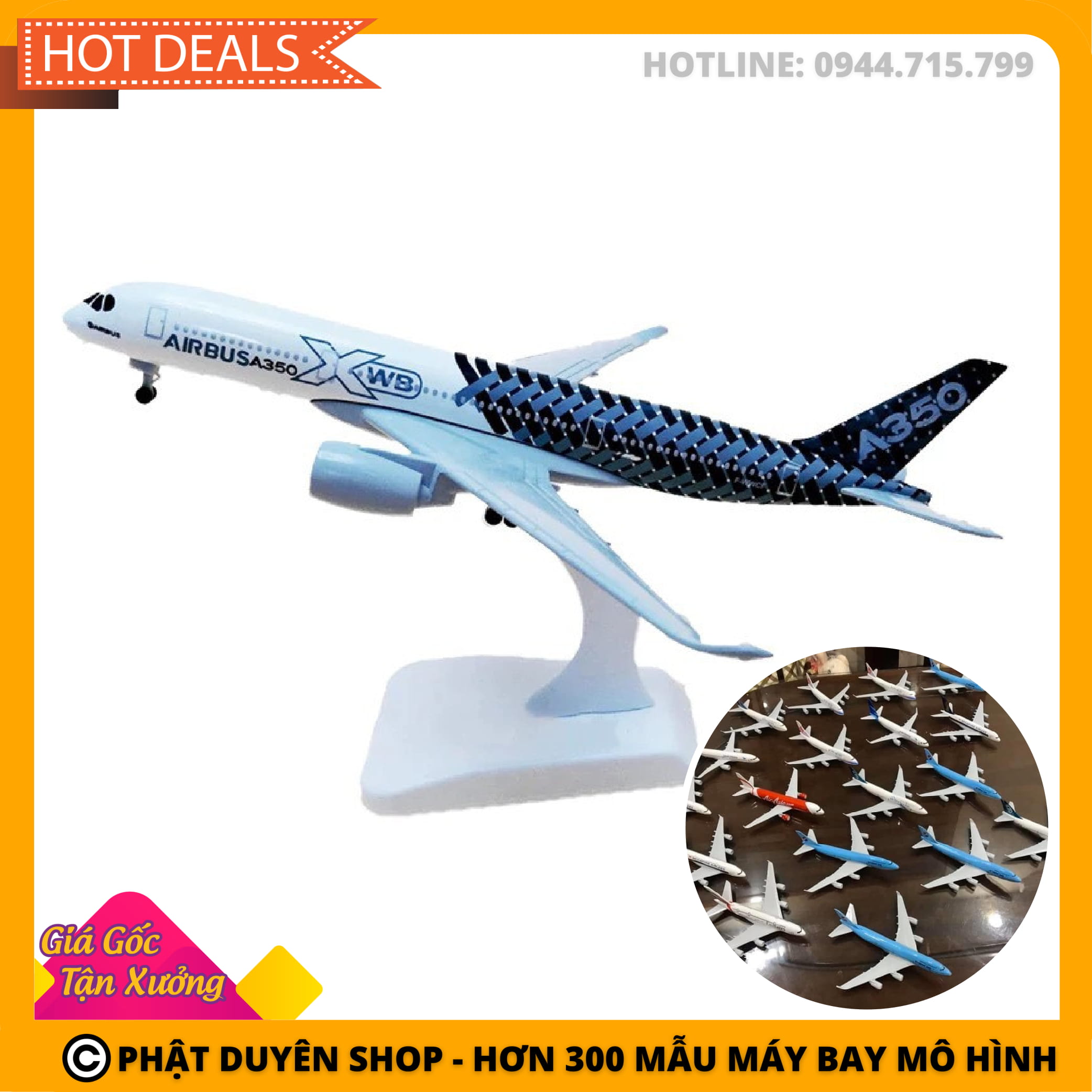 Mô hình máy bay Airbus A350 Trung Quốc (20cm) + Kèm đế trưng bày I Chất liệu đẹp hợp kim sáng