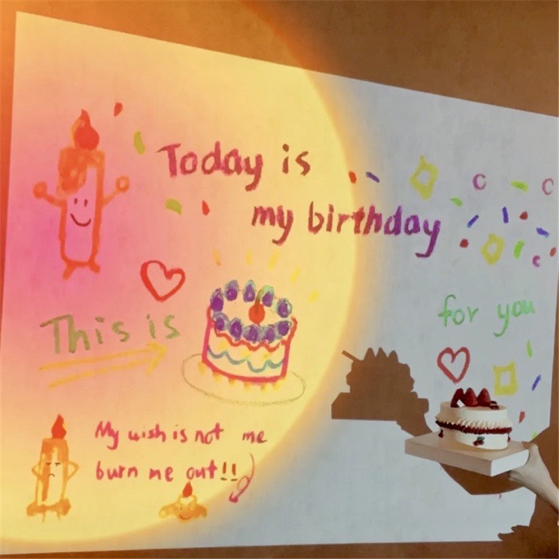 🌼Máy chiếu mini phông sinh nhật, đèn chiếu sinh nhật led happy birthday🌼