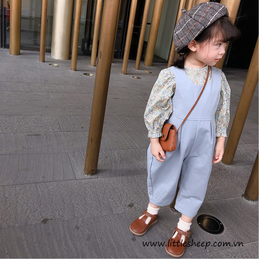 Set quần yếm áo sơ mi vest Hàn Quốc