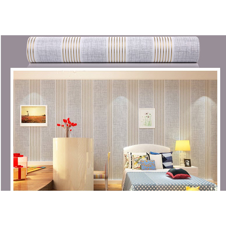 Combo 10m giấy dán tường sọc caro xanh binbin dt99