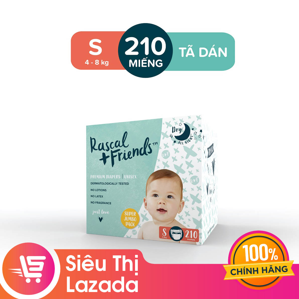 [HOT DEAL] Tã/Bỉm Quần Rascal & Friends cho bé 6kg 11kgSize M 58 miếng ...