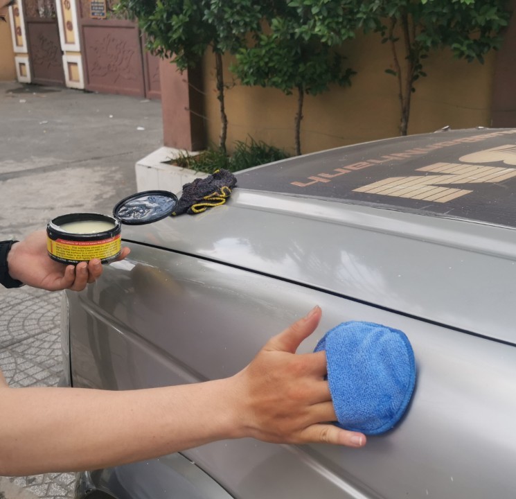 [HCM]Mút Bọt Biển Bọc Sợi Microfiber Có Quai Thoa Wax Chăm Sóc Xe
