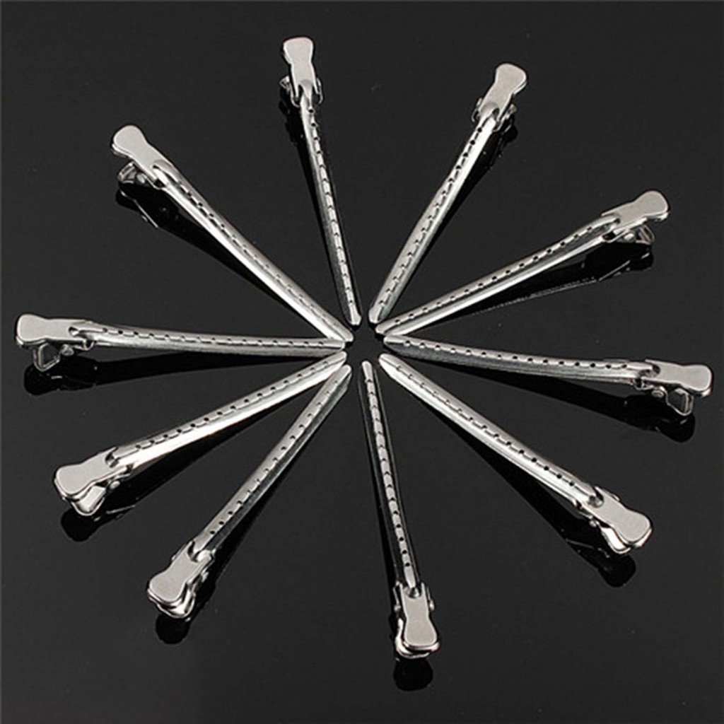 Kẹp Mỏ Vịt Làm Tóc Chuyên Dụng Bằng Thép Không Gỉ ( Set 12 Cây )
