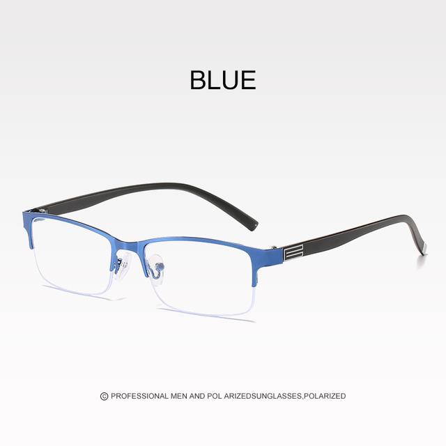 Metal Half Frame Myopia Glasses Square Myopia Glasses Men Women Anti Blue Light Myopia Eyewear Glasses Diopter 0 -1.0 To 6.0