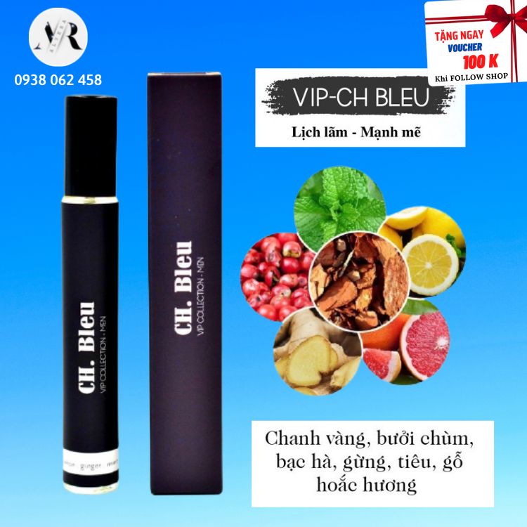 Nước hoa nam vip ch bleu - tinh dầu nước hoa nam cao cấp