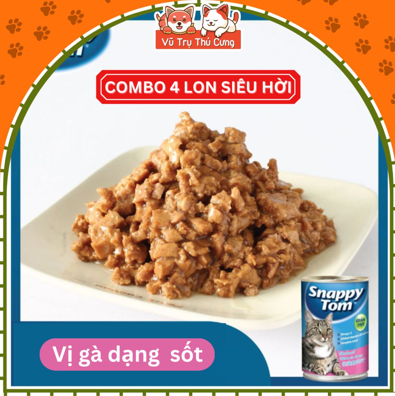 Combo 4 get 1-pate for Snappy Tom can 400g