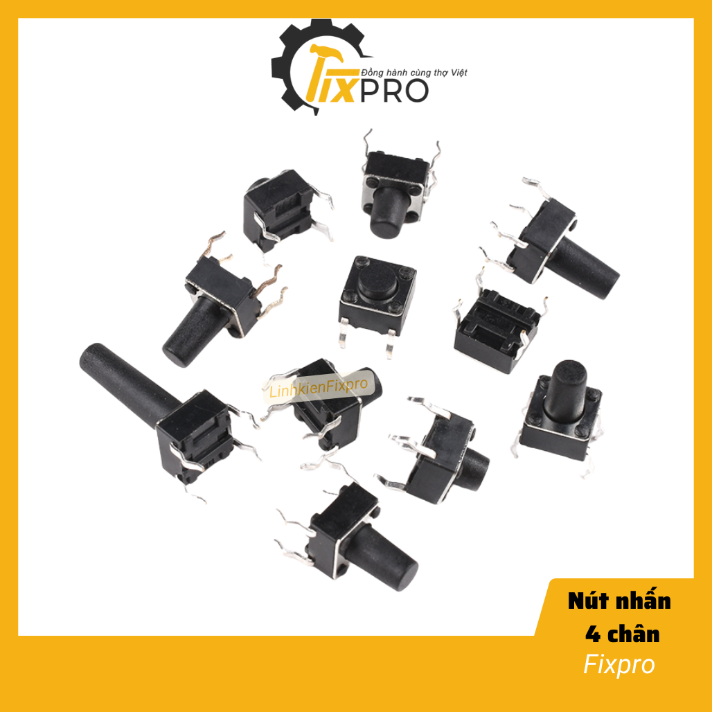 Nút nhấn 6x6x8mm 2 chân túi 10c