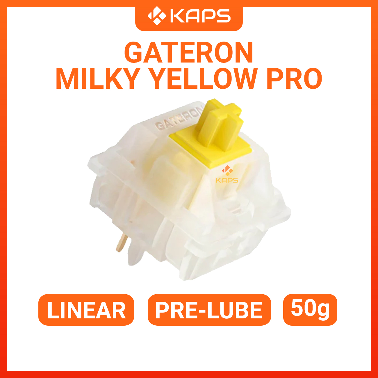 Switch Gateron Milky Yellow Pro | Linear Switch | Switch 5 chân | Switch Gateron | Dùng cho bàn phím cơ