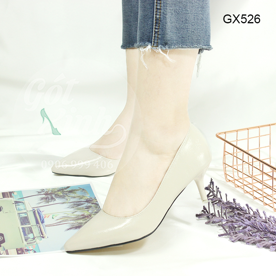 Giày cao gót 5 phân mũi nhọn khoét eo 1 bên - Có size lớn 40 trở lên