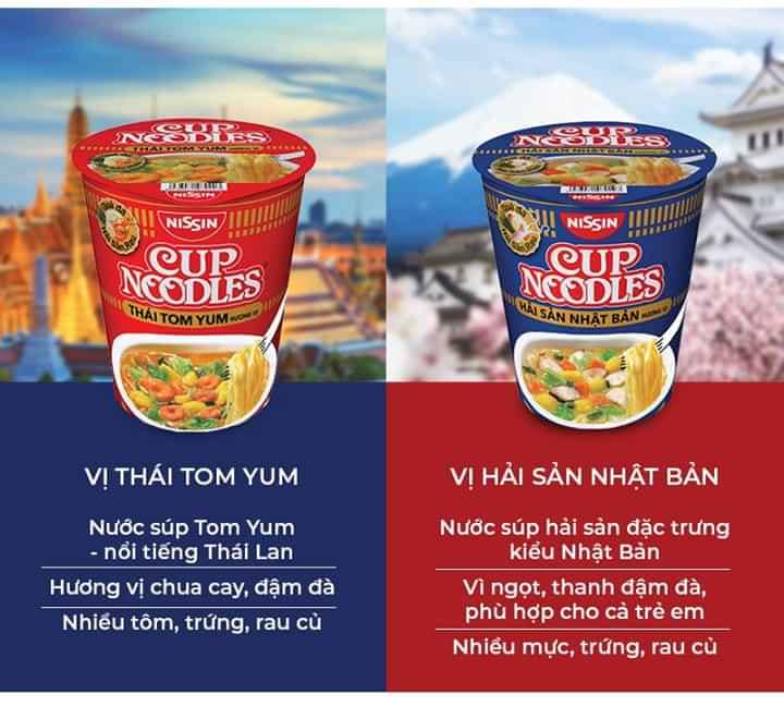 Combo 48 ly mì Nissin Cup Noodles (tặng 30 gói mì Waxada vị chua cay)