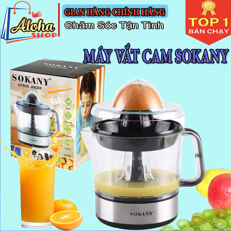 Máy Vắt Nước Cam Tự Động Sokany JE-6230 , Máy Vắt Nước Cam Dung Tích 700ml, công suất 45W ép kiệt bã - Máy vắt cam tự động, máy ép nước trái cây đa năng, máy ép nước cam tiện dụng hơn máy ép trái cây chậm
