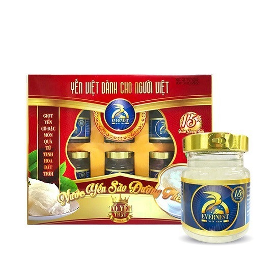 Nước yến sào Evernest 15% tổ yến nguyên chất hộp 6 lọ x 70ml
