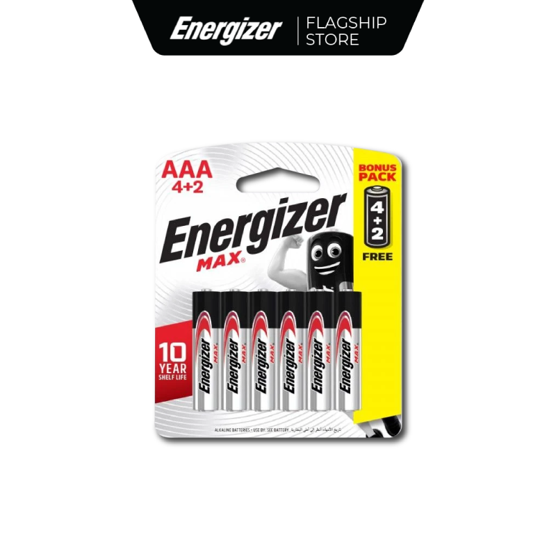 Pin AAA Energizer Max E92 BP4+2 - Vỉ 4 Tặng 2