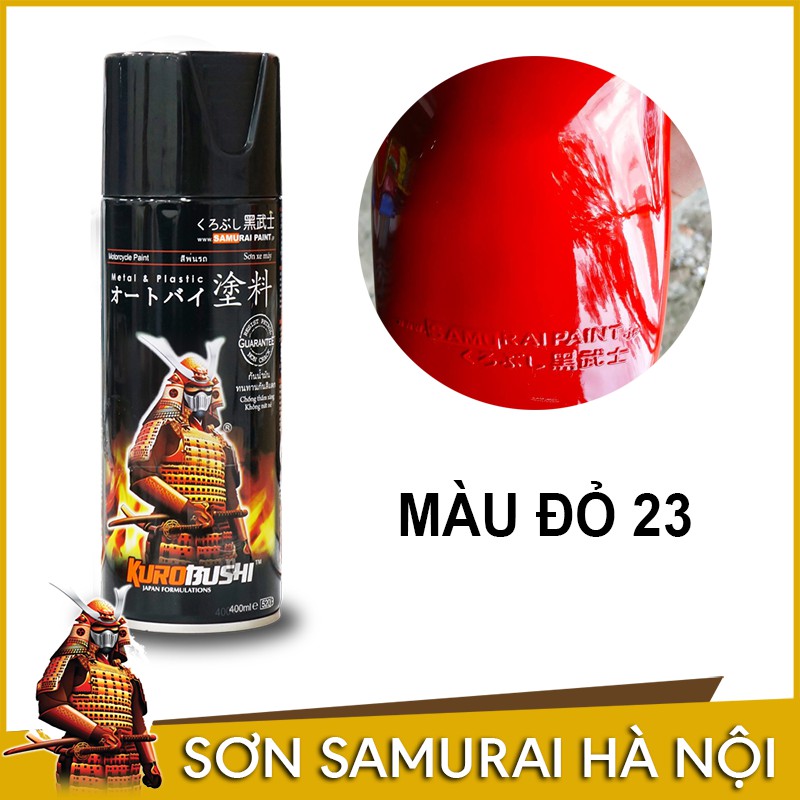 Sơn samurai màu đỏ - Chai sơn màu đỏ nổi bật 23 sơn xịt samurai