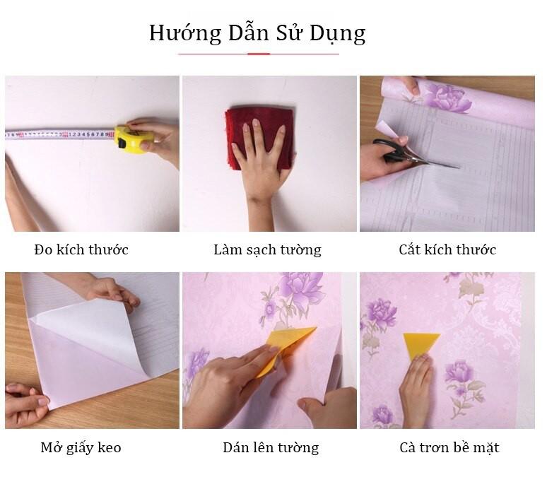 10m giây dán tường hoa ly đơn tím ( cuộn dài 10m, khổ rộng 45cm, giấy có keo sẵn)