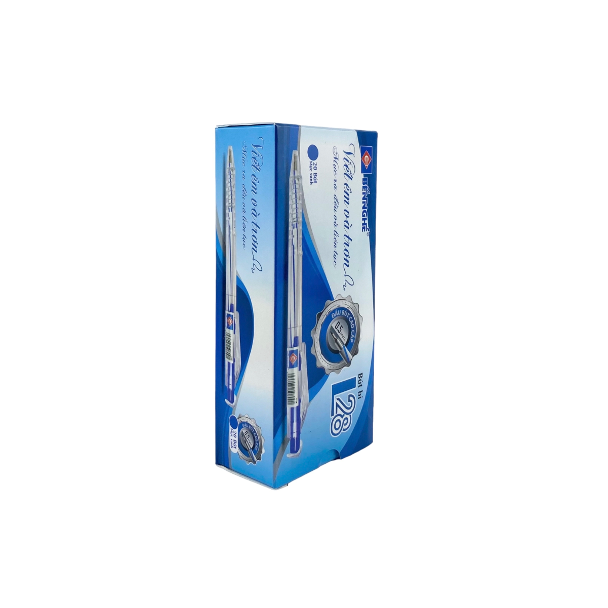 Bút Bi Bến Nghé L-28 Mực Xanh - Hộp 20 Bút - Ngòi 0.5mm