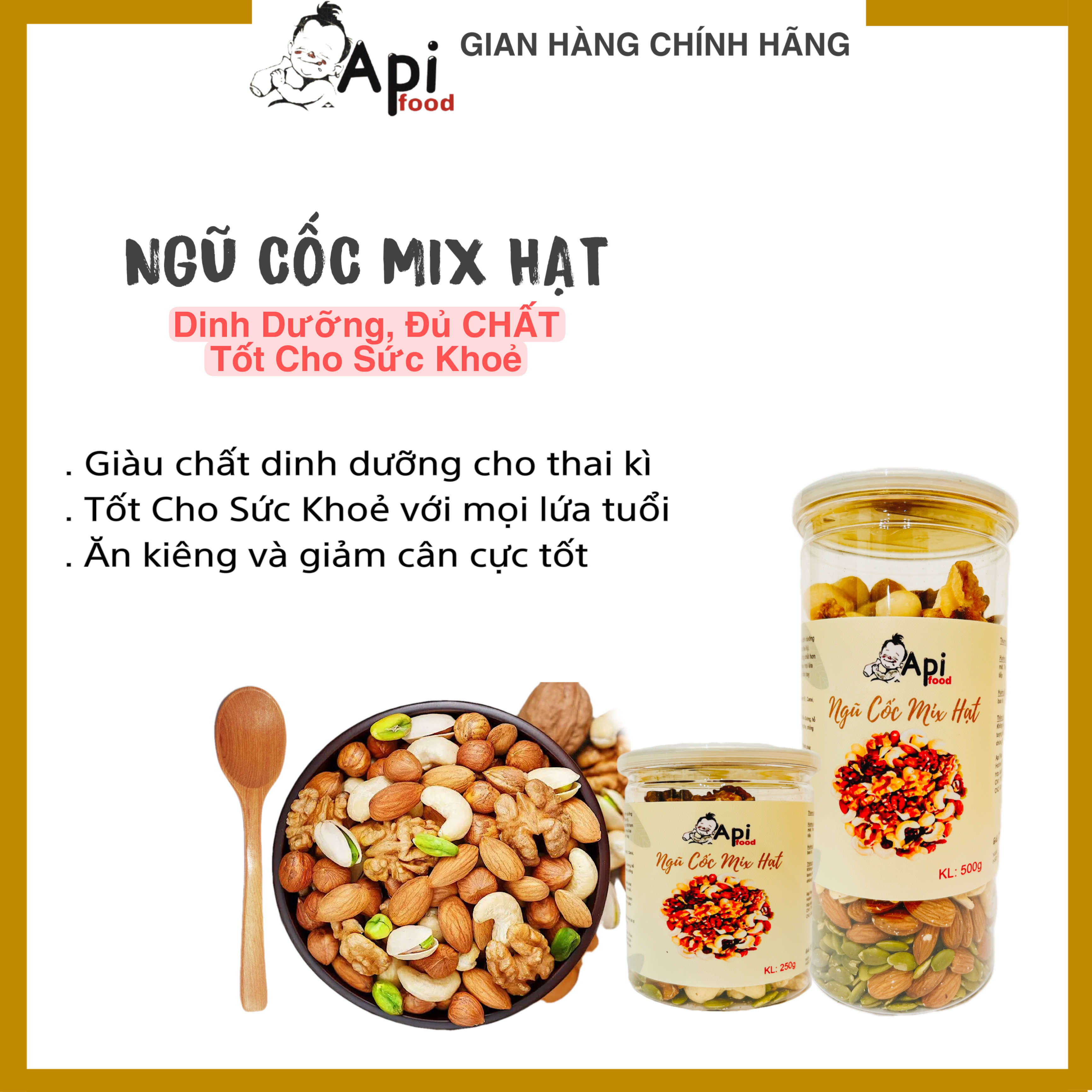 Ngũ Cốc Mix Hạt Api Food - 500gr.