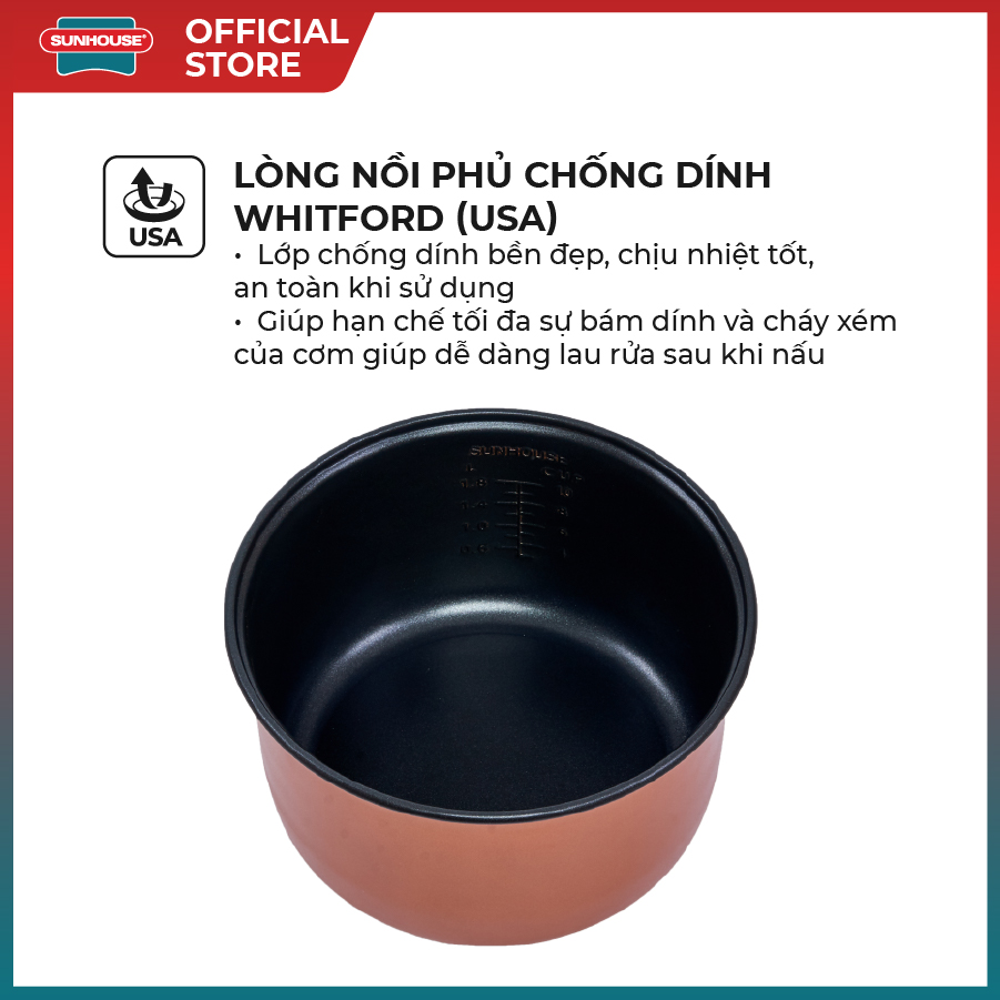 Nồi cơm điện 1.8L Sunhouse SHD8602
