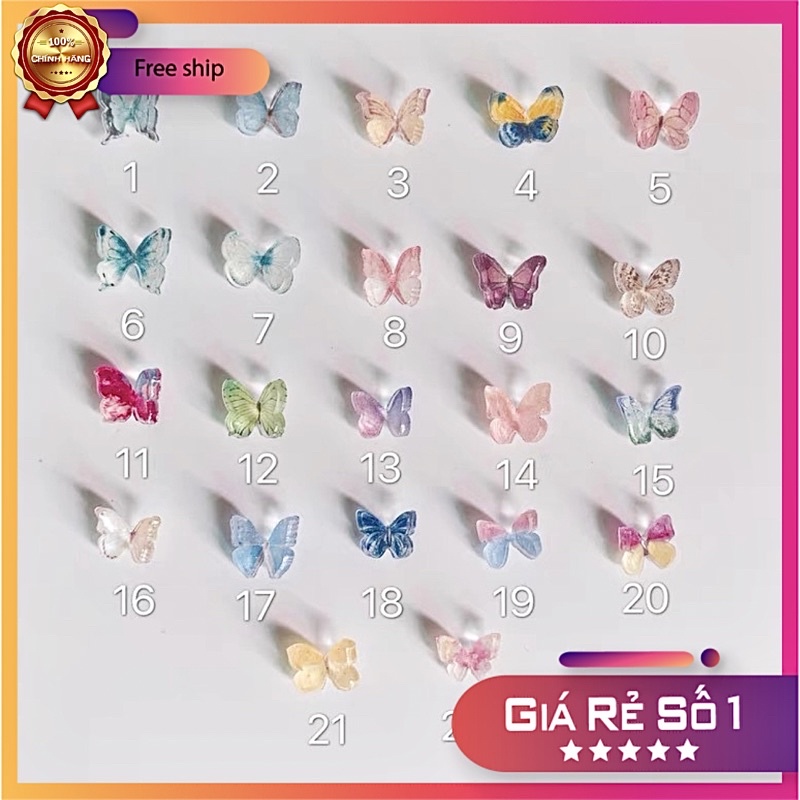 Charm bướm nail phụ kiện gắn móng