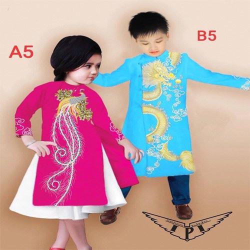 { thanh lý lẻ size} Áo dài phượng hoàng bé gái D461