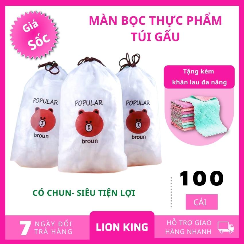 [Hoàn Tiền 10%] [SIÊU RẺ + QUÀ TẶNG]Túi màn bọc thực phẩm bo chun,co giản,siêu tiện lợi,an toàn với thực phẩm,tái sử dụng.. 100 cái 1 túi, tặng kèm túi gấu dễ thương.