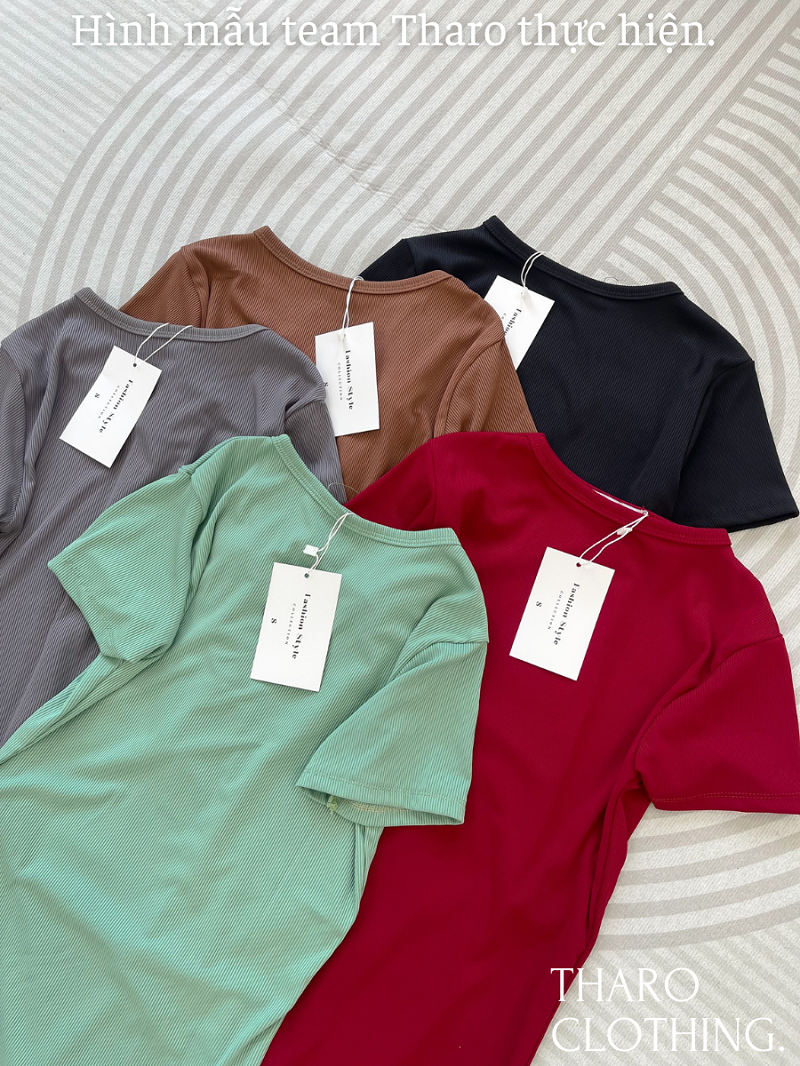 Bodysuit Cổ Tròn Tay Ngắn Nhiều Màu - Tharo Clothing