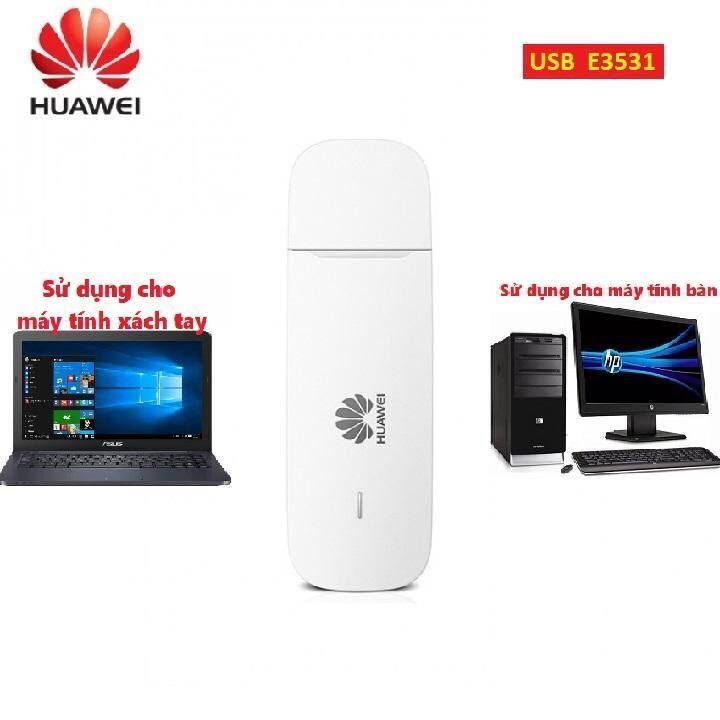 USB 3G HUAWEI E3531 21.6Mb - CẮM LÀ CHẠY -DCOM E3531 BẮT SÓNG CỰC TỐT