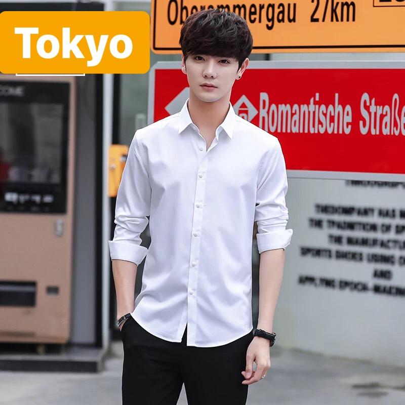 ÁO SƠ MI KATE LỤA NAM CHỐNG NHĂN TRẮNG TRƠN TAKAMASE CAO CẤP -TOKYO FASHION