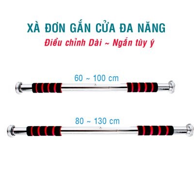 Thanh tập xà đơn treo tường gắn cửa nhiều cỡ có thể tùy chỉnh phù hợp tập gym tại nhà tăng cơ bắp