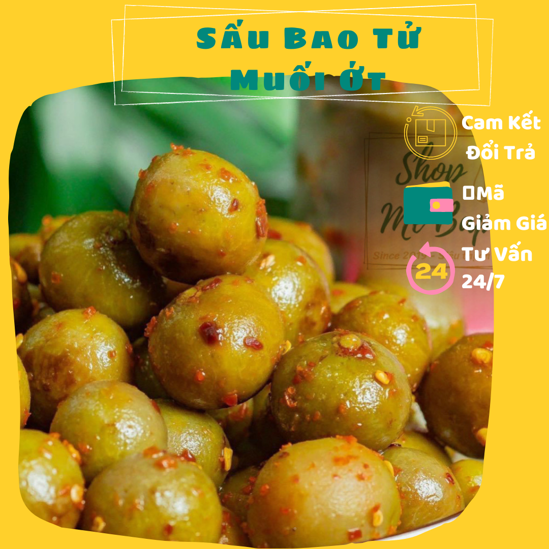 Ô mai xí muội Sấu Bao Tử - Sấu Non Rim Muối Ớt 250g - Đặc Sản Hà Nội - Shop Mẹ Bắp [Kèm Muối Ớt]