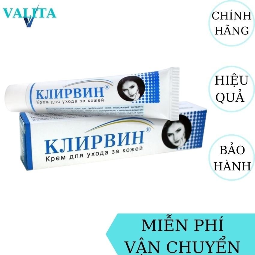 [FreeShip] Kem Làm Mờ Sẹo Nga Klirvin 25g VALITA với chiết xuất thiên nhiên giúp làm mờ sẹo do mụn, thâm, nám, sẹo lồi, sẹo lõm và sẹo lâu năm