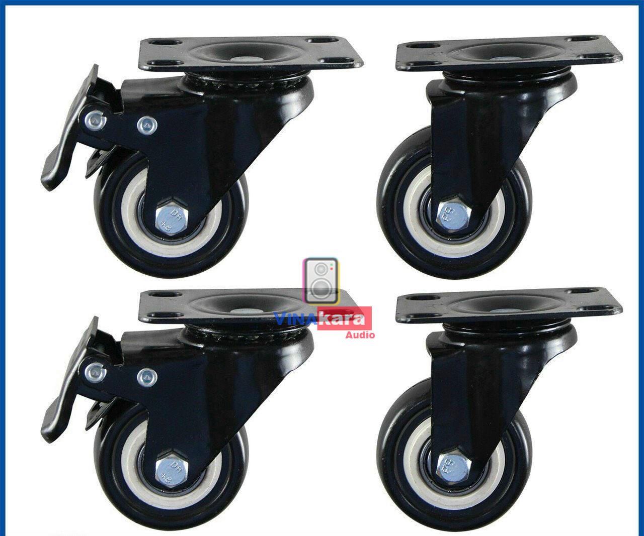 Bánh xe loa kéo cao su, bền, chịu lực tốt - Bộ 4 cái