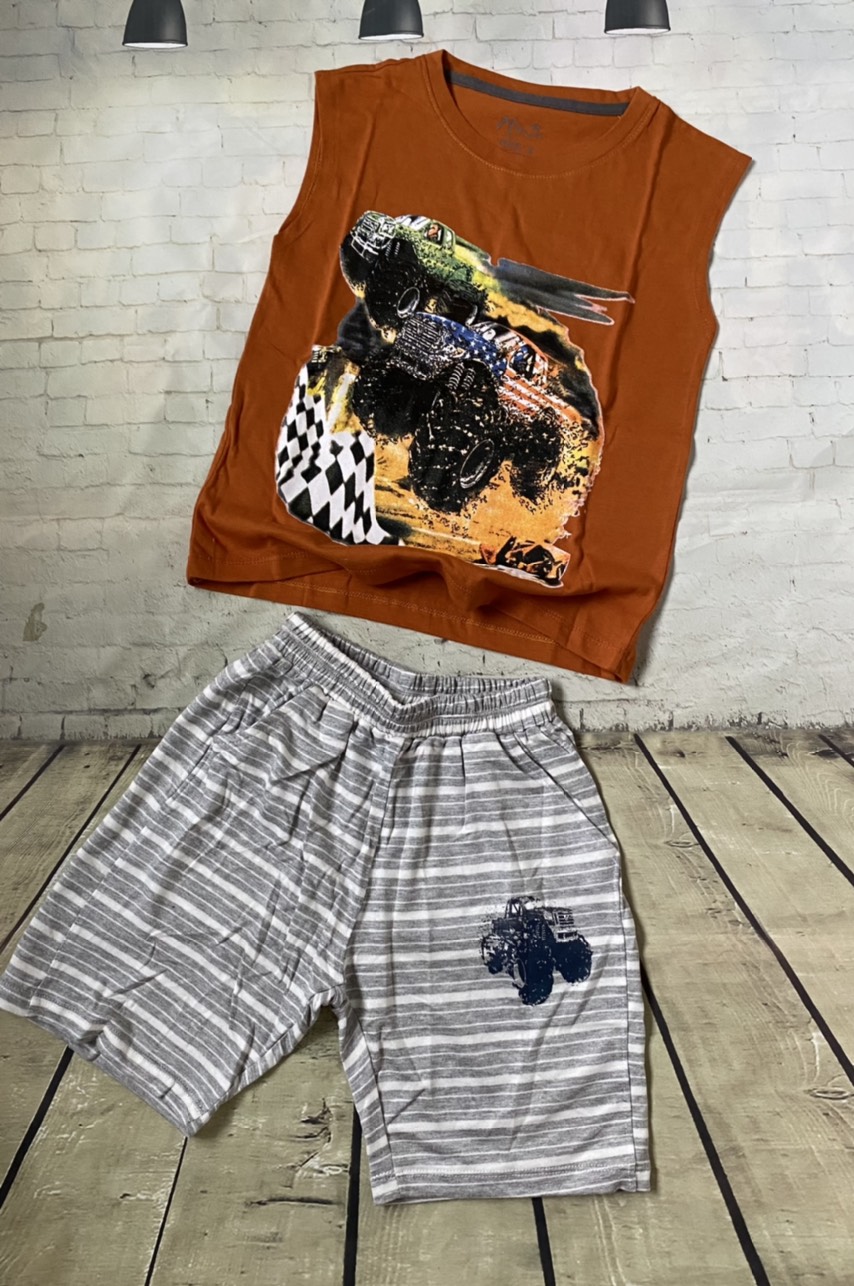 [21kg - 40kg] Bộ ba lỗ thun cotton xuất dư cho bé trai size đại siêu cute