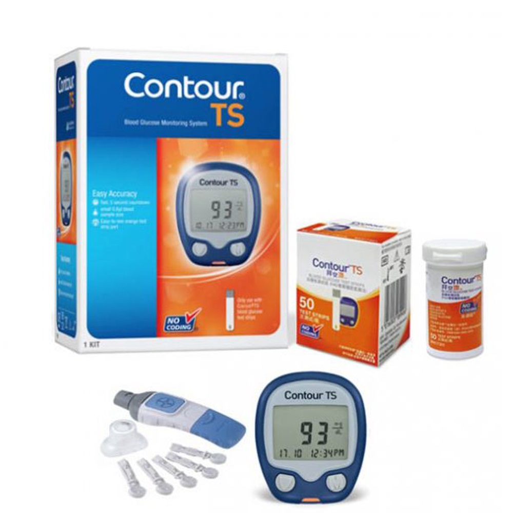 Máy đo đường huyết contour ts - tặng 25 que thử - bảo hành trọn đời - xuất xứ đức