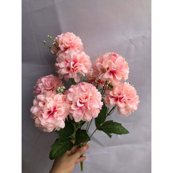 Hoa Cúc Tổ Ong 9 Bông, Thược Dược Lụa Cao cấp 045