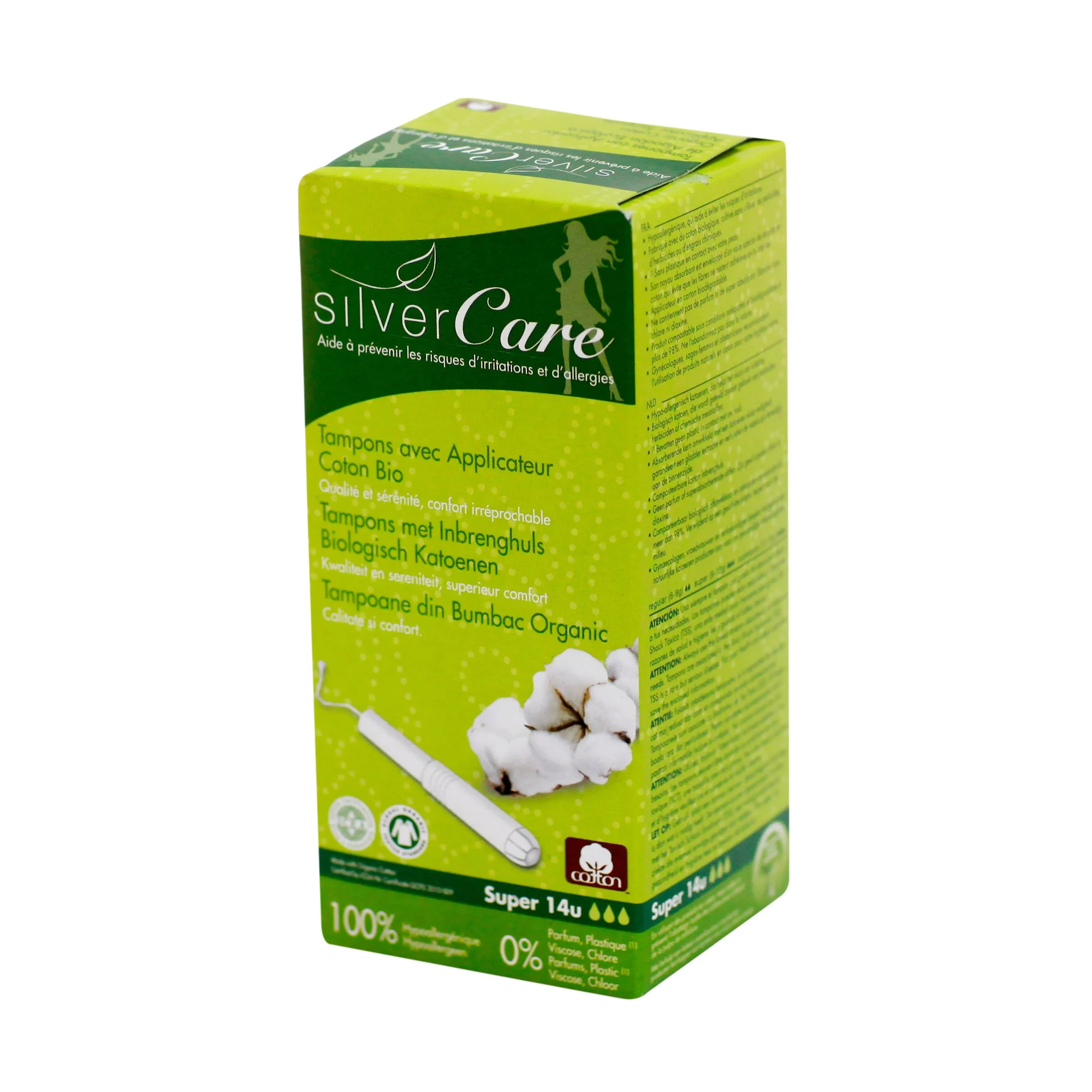 [Hoàn Tiền 15%]Tampon hữu cơ có cần đẩy Silvercare