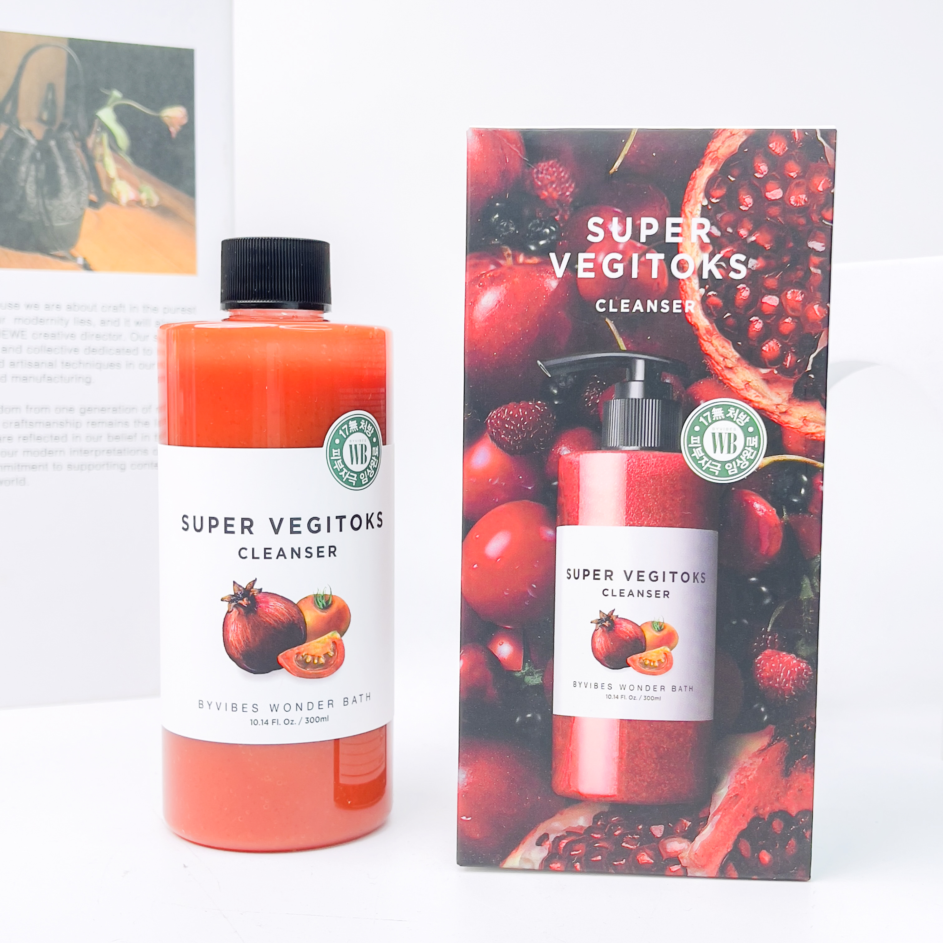 Sữa rửa mặt rau củ Đỏ Super Vegitoks Cleanser thải độc 300ml Duduhouse