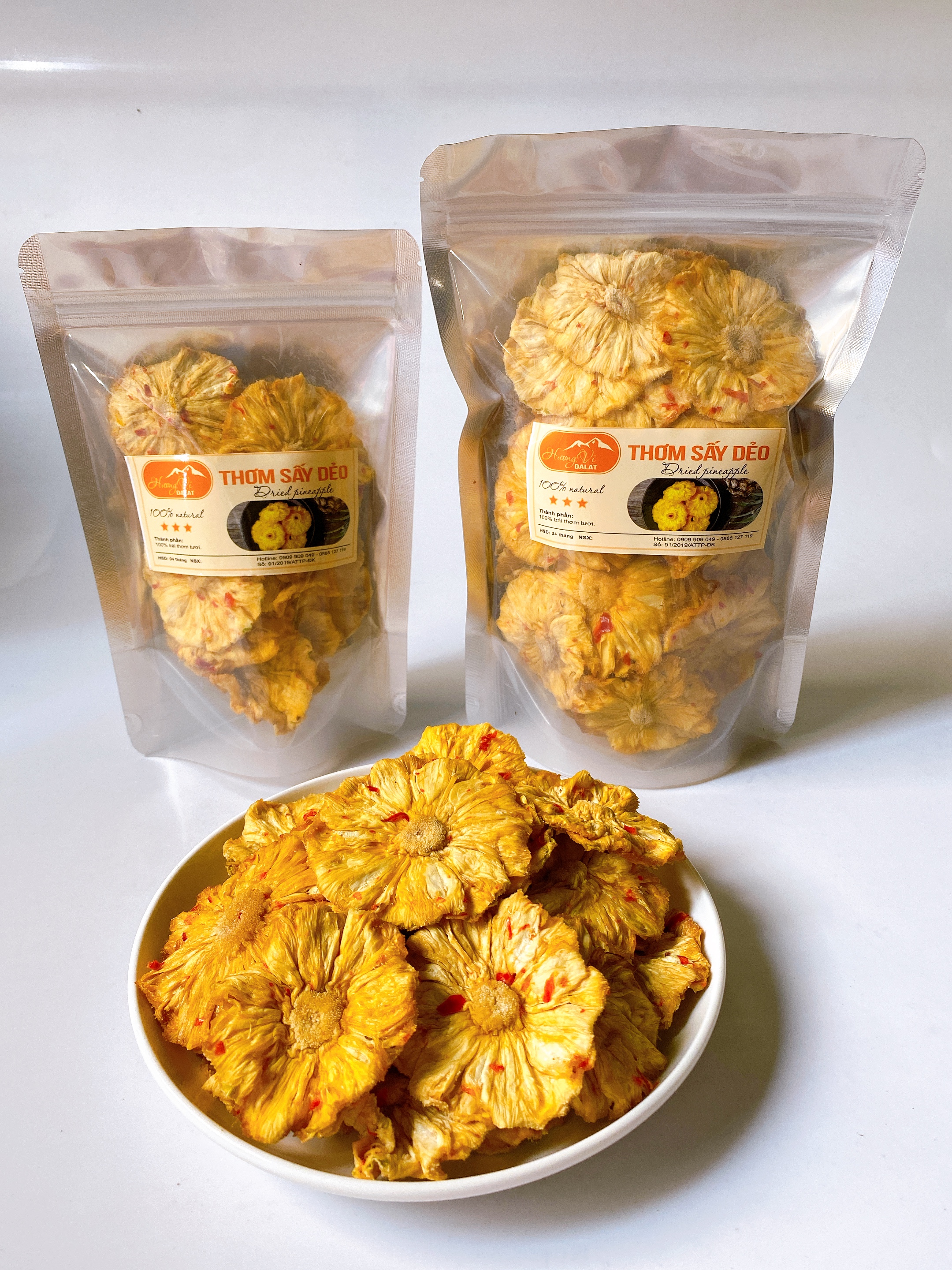 500G Thơm sấy muối ớt không đường
