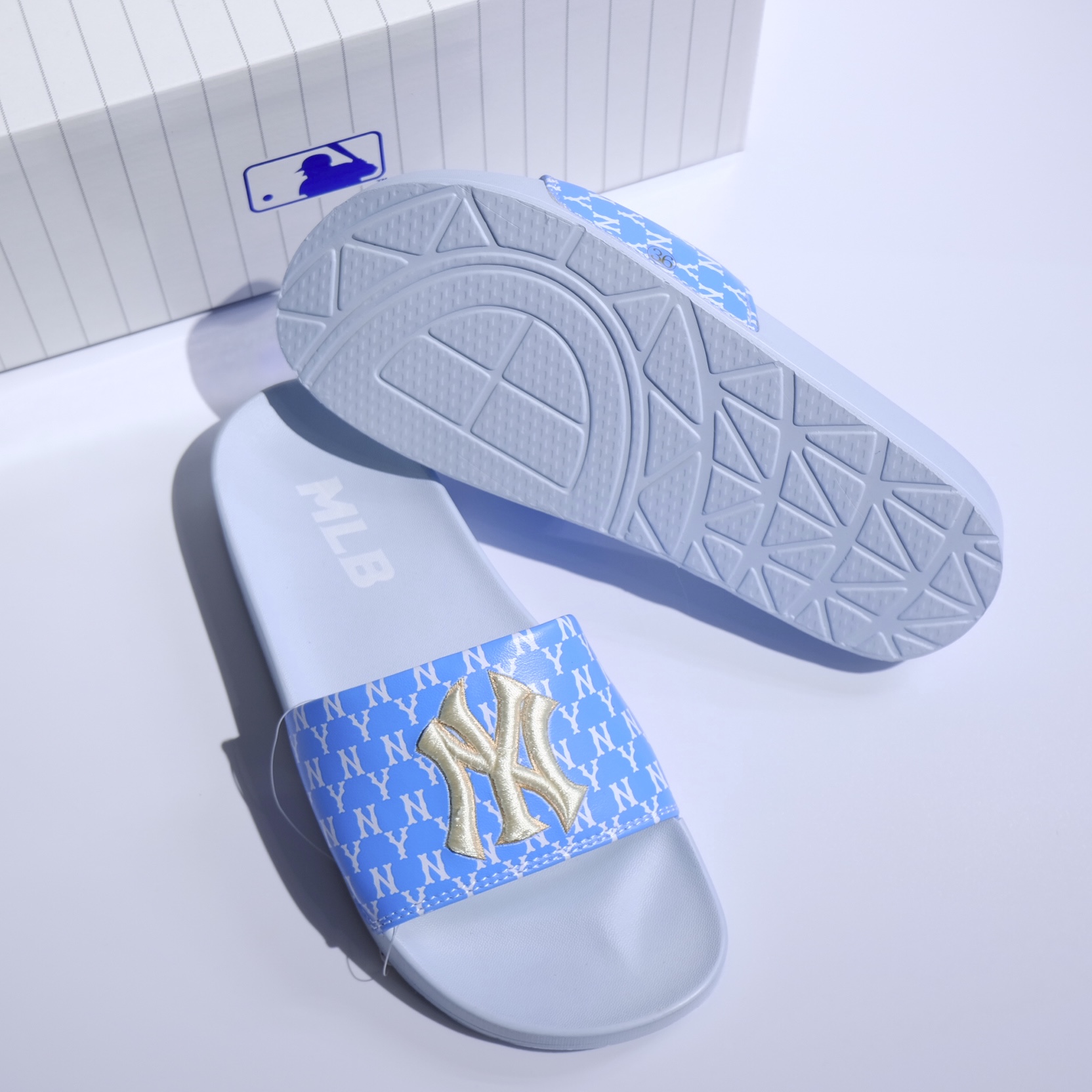 [HCM]Dép MLB Thêu Xanh