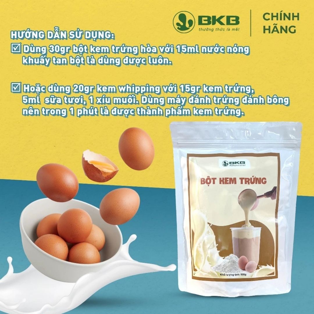 Bột Kem Trứng BKB Gói 500g – Hương Vị Sánh Mịn, Béon Ngậy, Dễ Dàng Chinh Phục Vị Giác