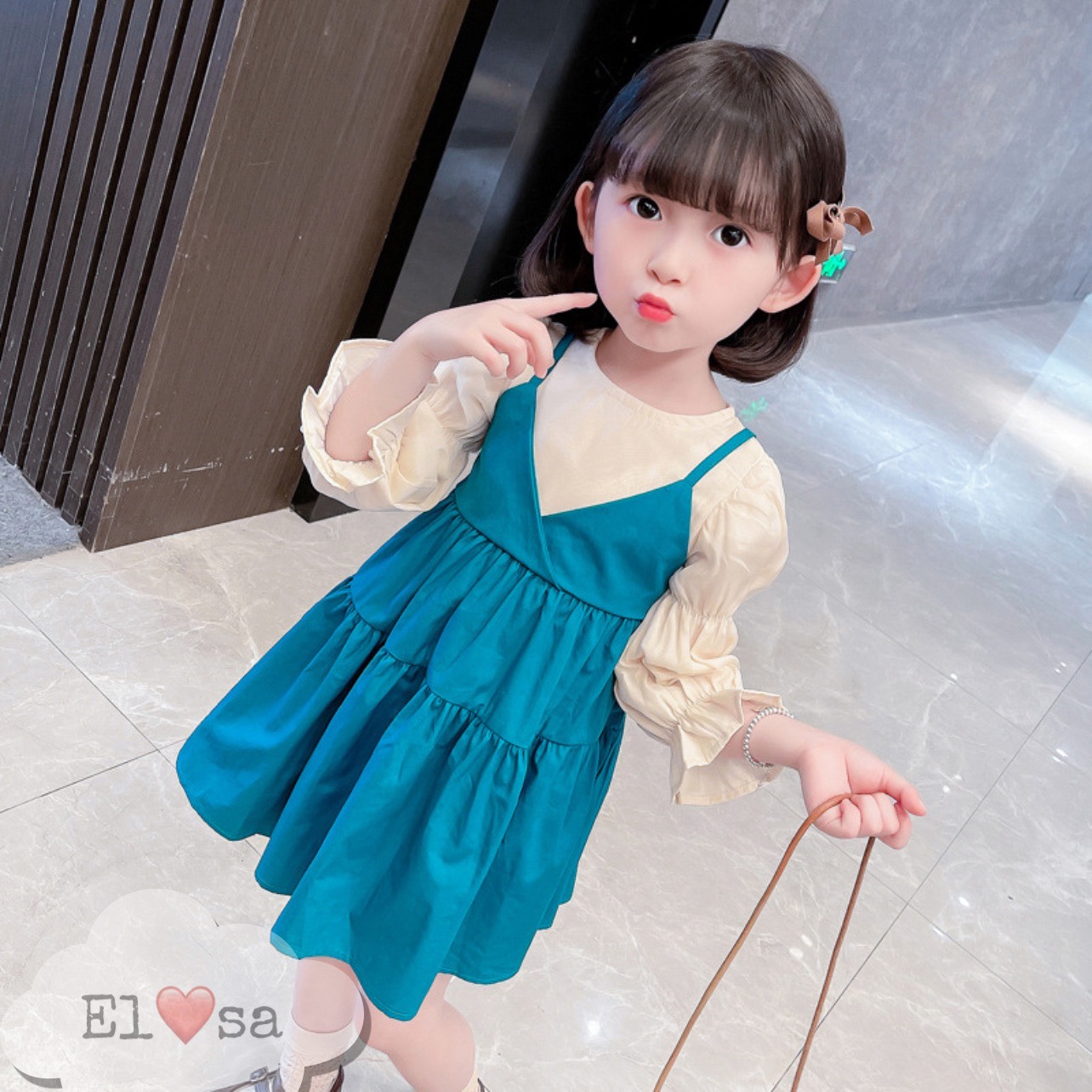 Váy bé gái 👗 👗 VÁY TAY CHUN NƠ BỒNG 👗 👗
