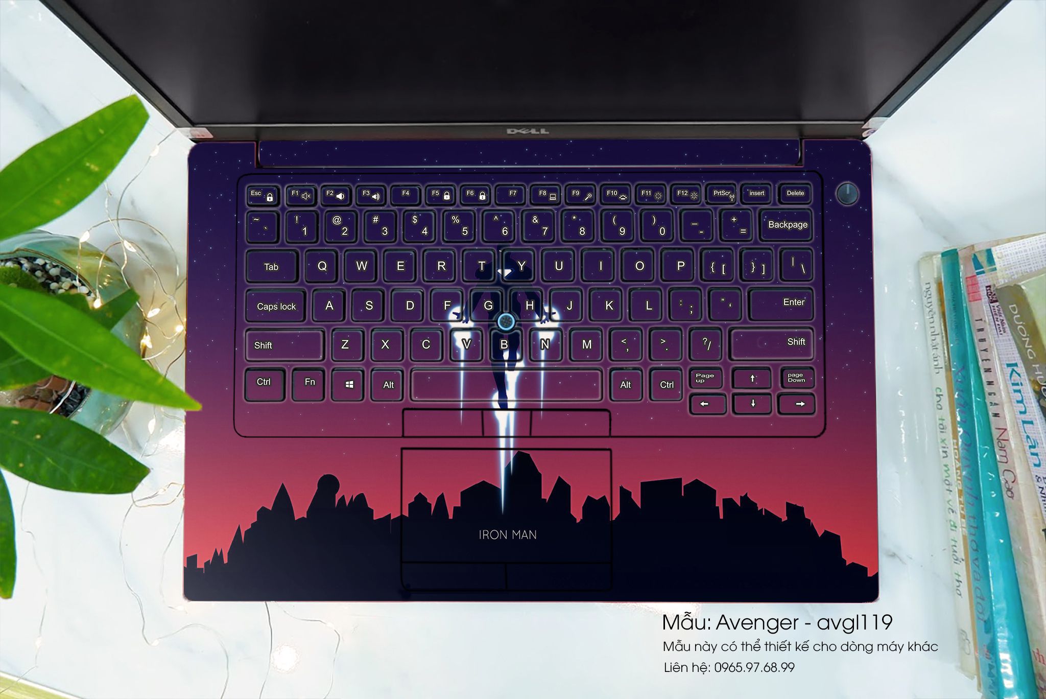 Decal Skin dán Laptop Asus mẫu Avenger (inbox mã máy cho shop)