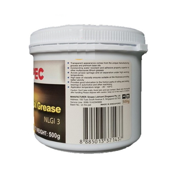 [HCM][MỠ BÒ VÀNG] Sinopec Grease NLGI 3 500GR